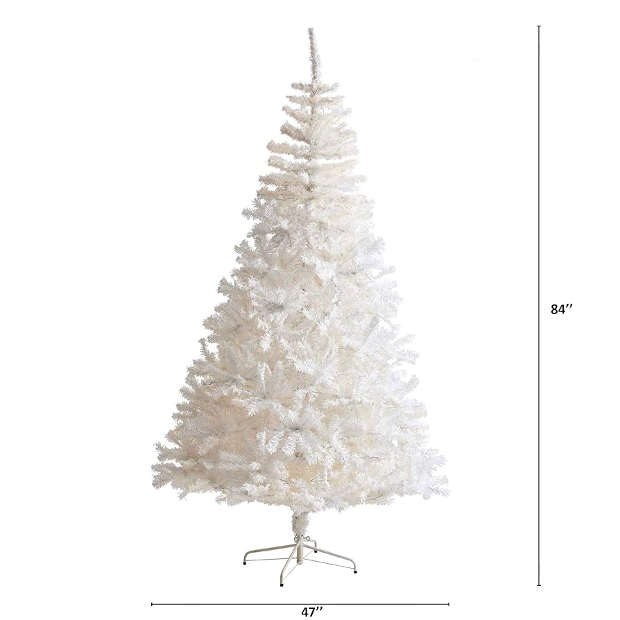 Amazon.com: Nearly Natural 7ft. White Artificial Christmas